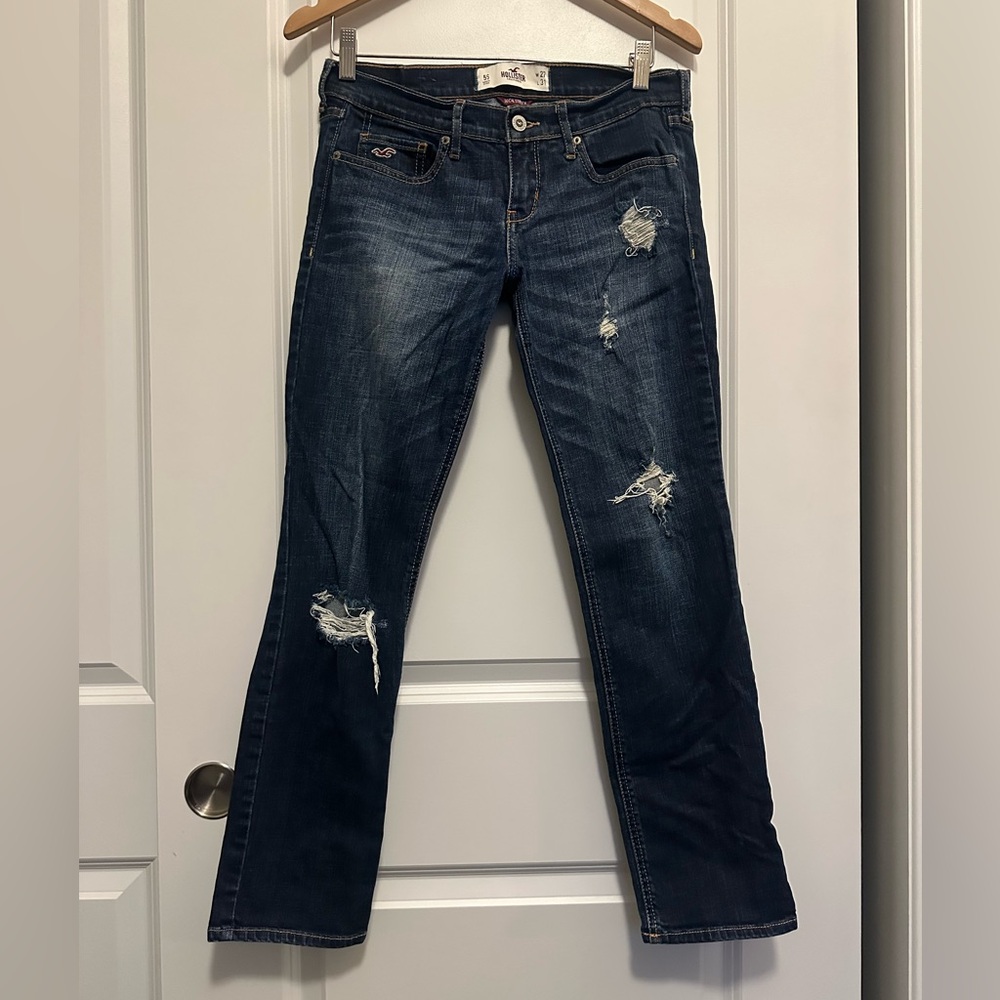 Hollister Distressed Straight Leg Jeans